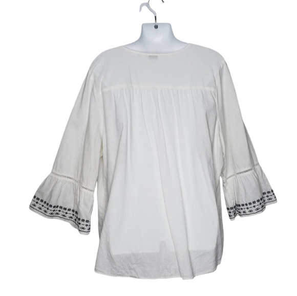 Reitmans Women's Peasant Top Bell Sleeve Embroidered Linen Blend Size 2X - Picture 3 of 12